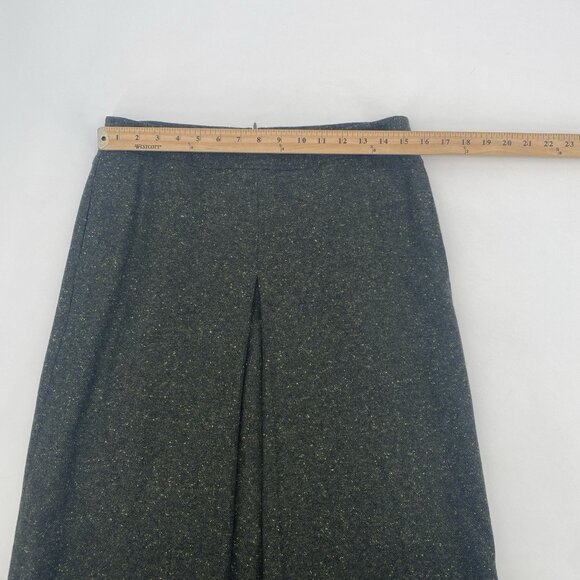 THEORY Size 10 Green Speckled Dots Wool Pleated A-LINE Skirt Pockets VTG Y2K - Picture 8 of 10